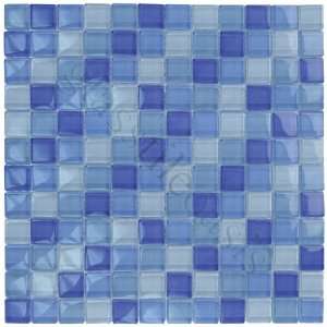   Cobalt Blue Blend 1 x 1 Blue Crystile Blends Glossy Glass Tile