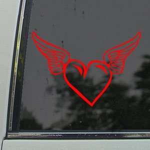 Heart With Wings Red Decal Car Truck Window Red Sticker 
