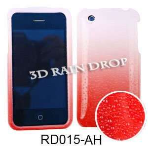   3G S CASE SKIN 3D RAIN DROP RED WHITE Cell Phones & Accessories
