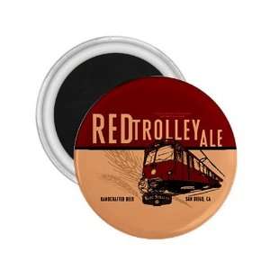  Red Trolley Ale Souvenir Magnet 2.25  
