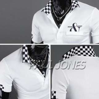 PJ Mens Fashion Slim fit Casual Short sleeve Polo Shirt T shirt 4 Size 