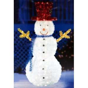  48 Glistening Lighted Snowman Yard Art Christmas Decoration 