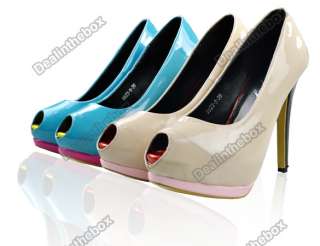 Womens Fashion Slim Fish Head Glamour High Heels Peep Toe Pumps Shoes 