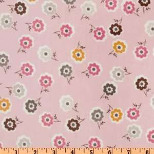  42 Wide Daisy Cottage Laminted Cotton Floral Pink Fabric 