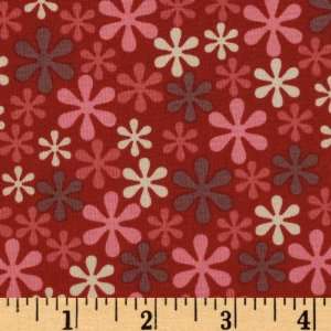  44 Wide Joy Basket Floral Red Fabric By The Yard Arts 