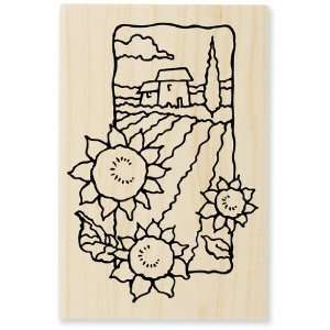  Sunflower Scene   Rubber Stamps Arts, Crafts & Sewing
