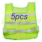 5pcs New Green High Visibility Safety Vest Reflective Green Safety 