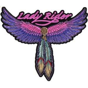   Wings Feather 10 x 8.5 LARGE BACK PATCH NEW For Ladies Biker Vest