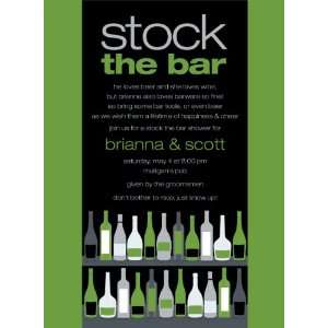  Bar Shelf Olive & Black Stock the Bar Invitation