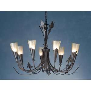  32W Fleur De Lis 8 Lt Chandelier