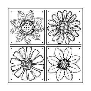  Magenta Cling Stamps Four Flowers Arts, Crafts & Sewing