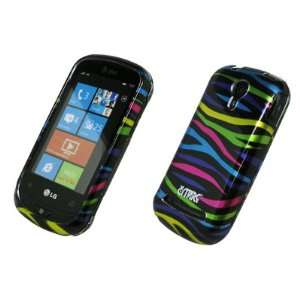   Multi Colored Zebra Design Snap On Cover Case for AT&T LG Quantum C900