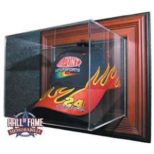   NASCAR Cap Display Case with Classic Wood Finish Frame Sports
