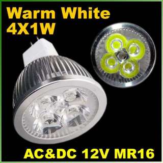 MR16 LED Warm White 12V 4W 4x1W DOWN LIGHT BULB DIY New  