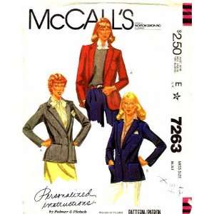  McCalls 7263 Sewing Pattern Designer Jacket Blazer Size 