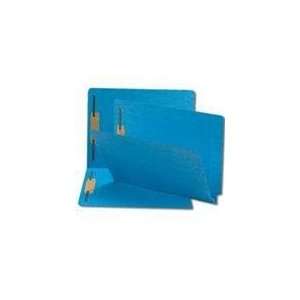  End Tab File Folder With Fasteners, Position 1, Blue, Letter 