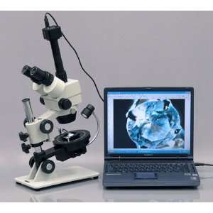 5X 90X Jewel Gem Stereo Zoom Microscope + 1.3M Camera  