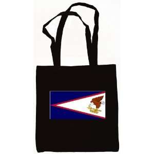 American Samoa Flag Canvas Tote Bag Black