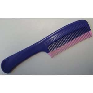 Purple Hair Comb with Pink Tips with Handle   Wide Tooth   7 inches x 