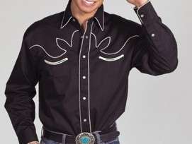 Western Cowboy Shirt   Black   Retro   Small to 4XL   SELECT SIZE 