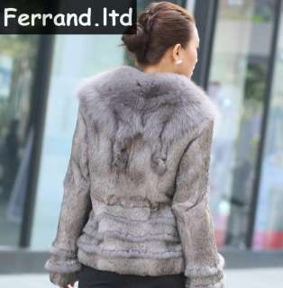   Rabbit Fur Coat/Jacket/Vest with Long Fox Collar Series CT22  