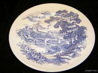 Enoch Wedgwood England Tunstall Blue Countryside Pattern Dinner Plate 