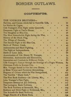 Border Outlaws James & Younger Brothers Book 1881  