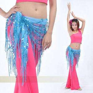 Shining Sequins Triangle BellyDance Hip Scarf 12 colors  