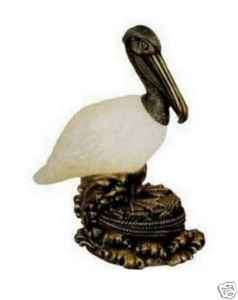 White Art Glass Pelican Bird Lamp  