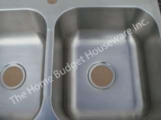 31 Stainless Steel Double Bowl Kitchen Sink Topmount Drop in Free 