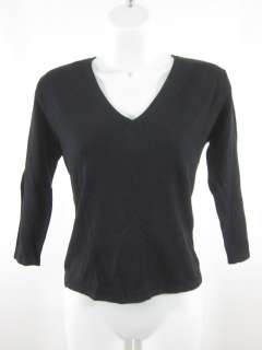 525 AMERICA Black Silk 3/4 Length Sleeves Sweater Sz S  
