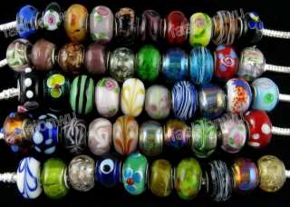 100Pc Variety Mix Styles Glass Bead Fit Charm Bracelet1  