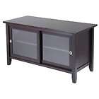  Solid TV Stand Glass Sliding Doors Espresso 54.2 LB Long Great NEW