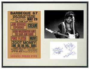 Jimi Hendrix Experience Mounted Memorabilia Autographs  