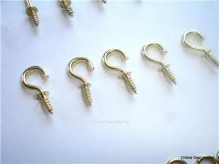Cup Hooks 50 Assorted Square bend Round Small Eye Screw  