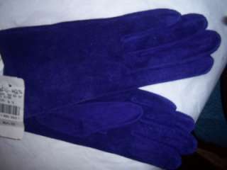 Ladies Small Purple Cashmere Leather Gloves MSRP $64  