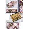 Grid Print Clutch Wallet Purse Handbag Rose Red FZ174  