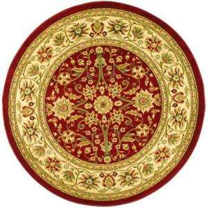   Lyndhurst Red and Ivory 5 Ft. 3 In. x 5 Ft. 3 In. Round Area Rug