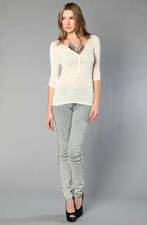 Free People The Lurex Pointelle Henley Top  Karmaloop   Global 