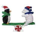    4 Ft. Lighted Tinsel Penguin and Bear on Seesaw customer 