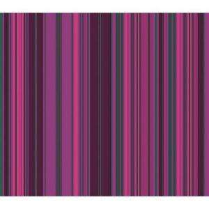   56 sq.ft. Purple and Magenta Multi Color Bar Code Stripe Wallpaper