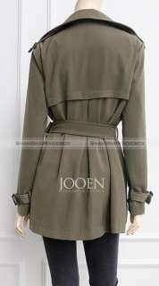 Women Fashion Classic OL Turndown Collar Trench Coat Jacket Outwear 