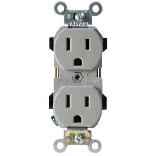 Leviton 15 Amp Gray Narrow Body Duplex Outlet R53 05252 0GS at The 