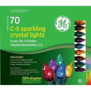 GE 70 Light Multi Color String A Long C5 Light Set 61855HD at The Home 