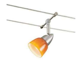  Cable Track Fixture with Amber Murano Style Glass