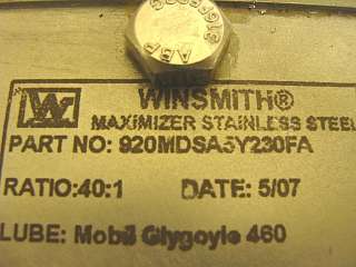 4003 NEW Winsmith 920MDSA5Y230FA SS Gearbox Ratio 401  
