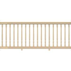 YardSmart 3 in. x 36 in. x 7 ft. 8in. Vinyl Wicker Naturelle Rail with 