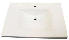 WHITE CULTURED MARBLE SQUARE BOWL VANITY COUNTER TOP 37  