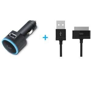 iLuv iAD572BLK Car Charger with Sync Cable for Samsung Galaxy Tab at 