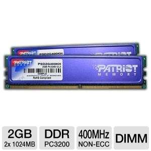 Patriot Signature PSD2G400KH 2GB Dual Channel Memory   PC3200, DDR 
